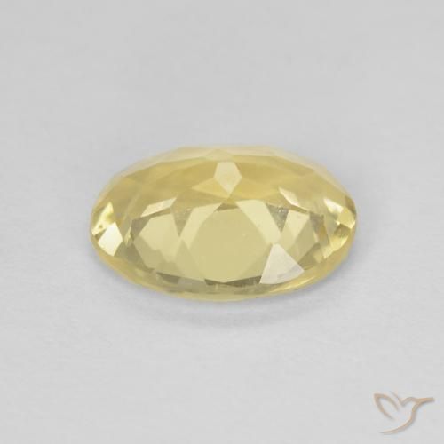 Beryl Gemstone in 9 x 7 mm (calibrated) Size for Sale, Beryl Stone in Very Light Dijon Yellow Color