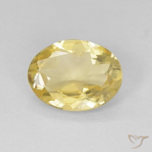 1.40ct Natural Light Yellow Beryl, Oval, VVS