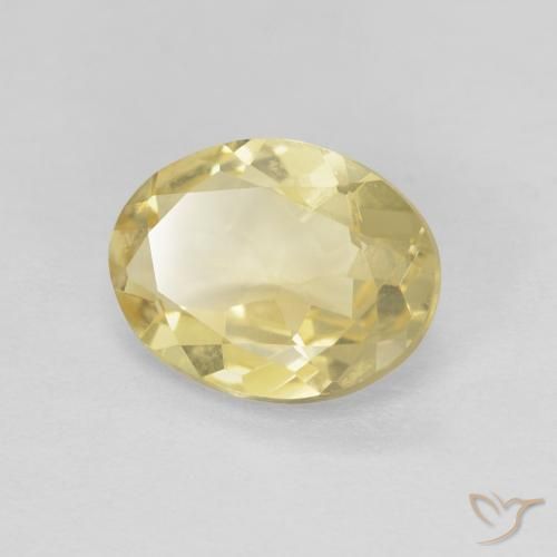 1.40 ct Yellow Beryl Stone, Natural Beryl in Oval Facet Shape for Sale