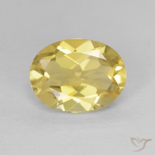 1.70 ct Yellow Beryl Gemstone, Beryl Gem in Oval Facet Shape for Sale.