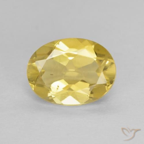 1.75 ct Yellow Beryl Stone, Natural Beryl in Oval Facet Shape for Sale