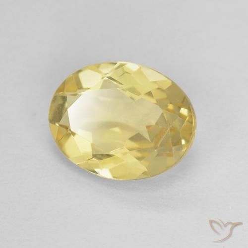 1.48 ct Yellow Beryl Stone, Natural Beryl in Oval Facet Shape for Sale
