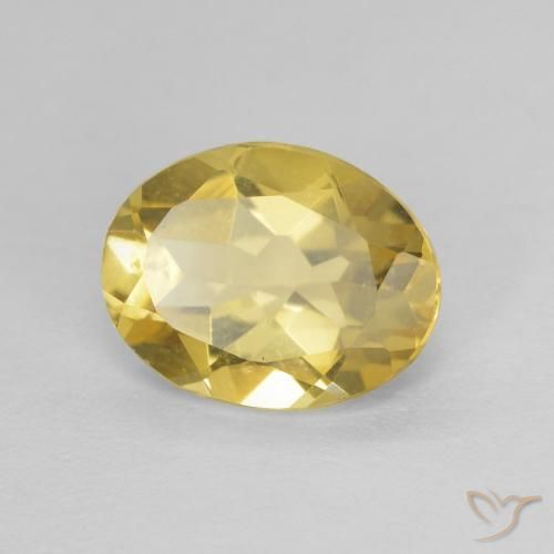 1.62 ct Yellow Beryl Stone, Natural Beryl in Oval Facet Shape for Sale