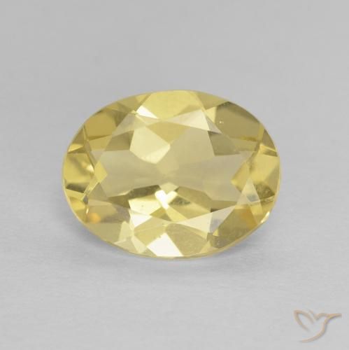 1.54ct Natural Light Gold Beryl, Oval, VVS