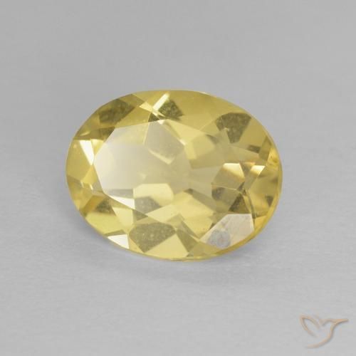 1.54 ct Yellow Beryl Stone, Natural Beryl in Oval Facet Shape for Sale