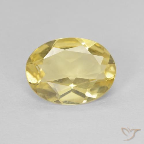 1.42 ct Yellow Beryl Gemstone, Beryl Gem in Oval Facet Shape for Sale.