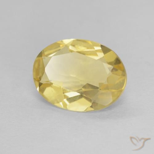 1.42 ct Yellow Beryl Stone, Natural Beryl in Oval Facet Shape for Sale
