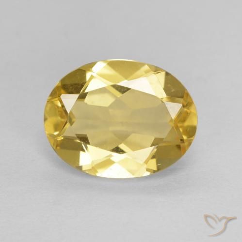 1.75 ct Yellow Beryl Gemstone, Beryl Gem in Oval Facet Shape for Sale.
