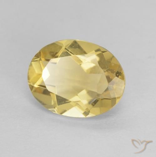 1.75 ct Yellow Beryl Stone, Natural Beryl in Oval Facet Shape for Sale