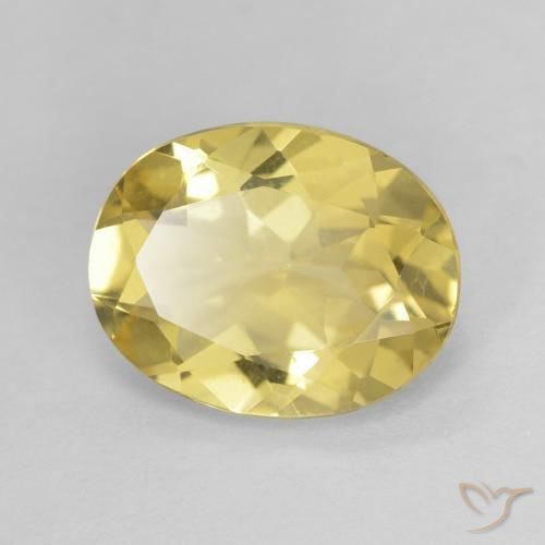 2.08ct Natural Light Earthy Yellow Beryl, Oval, VVS