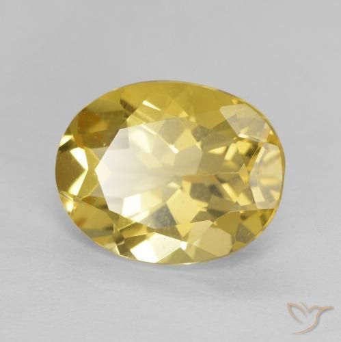2.22 ct Yellow Beryl Stone, Natural Beryl in Oval Facet Shape for Sale