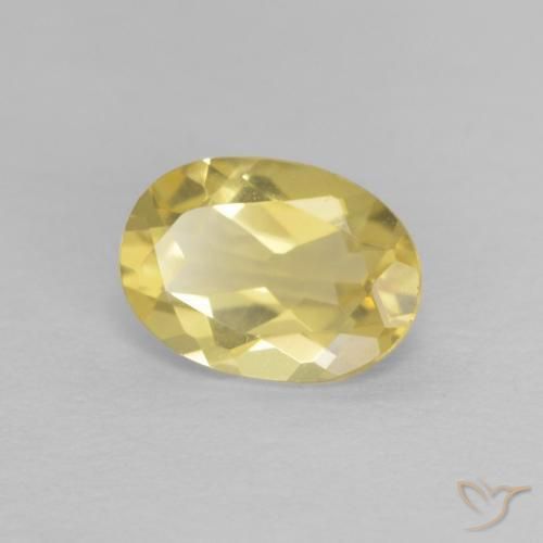 0.63 ct Yellow Beryl Stone, Natural Beryl in Oval Facet Shape for Sale