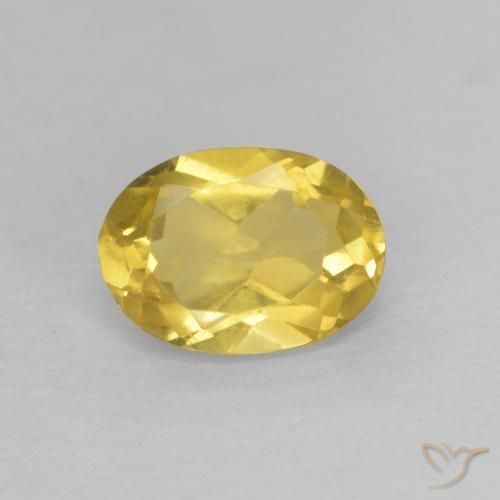 0.83 ct Yellow Beryl Stone, Natural Beryl in Oval Facet Shape for Sale
