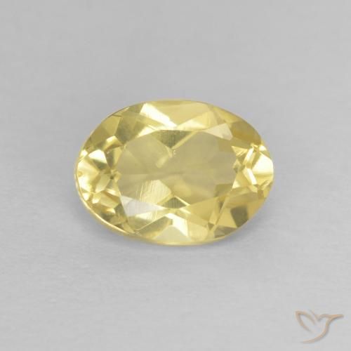 0.82ct Natural Very Light Dijon Yellow Beryl, Oval, VVS