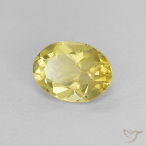 0.82 ct Yellow Beryl Stone, Natural Beryl in Oval Facet Shape for Sale