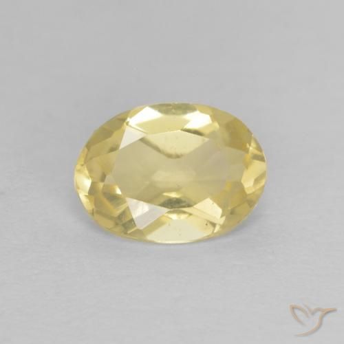 0.67 ct Yellow Beryl Stone, Natural Beryl in Oval Facet Shape for Sale