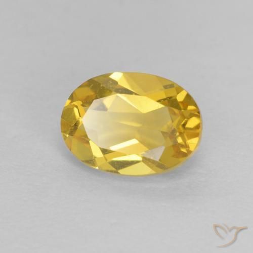 0.89 ct Yellow Beryl Stone, Natural Beryl in Oval Facet Shape for Sale