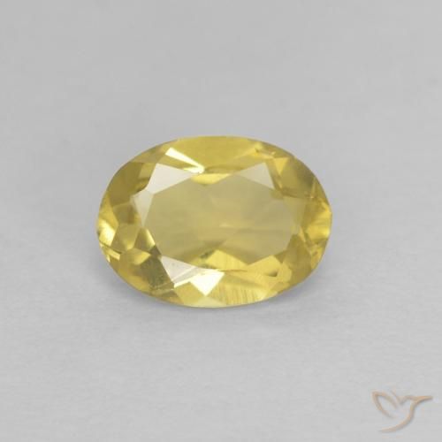 0.62ct Natural Medium Yellow Beryl, Oval, VVS
