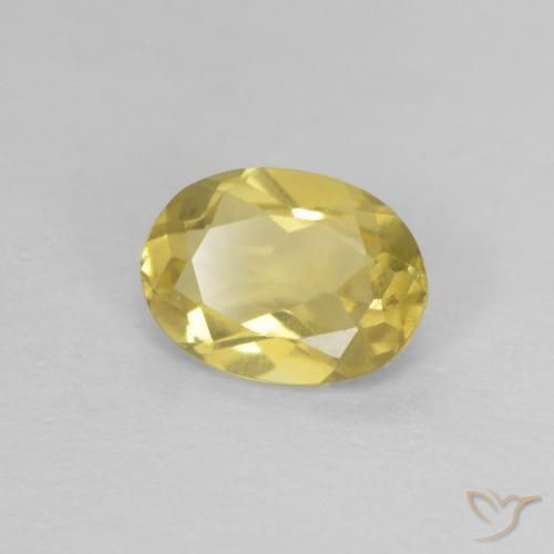 0.62 ct Yellow Beryl Stone, Natural Beryl in Oval Facet Shape for Sale