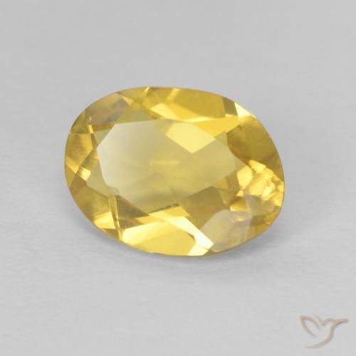 1.01 ct Yellow Beryl Stone, Natural Beryl in Oval Facet Shape for Sale