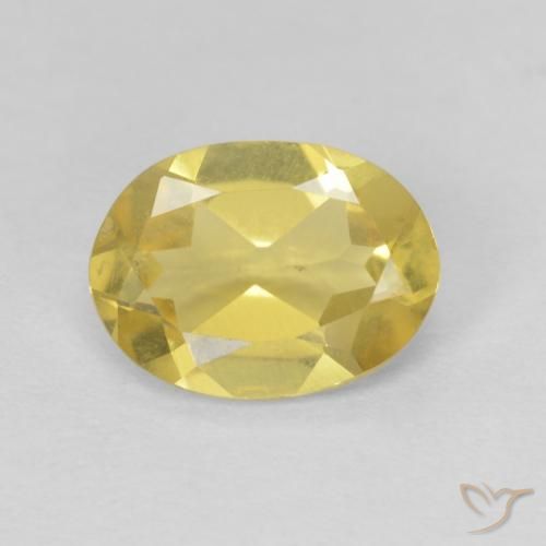 0.93 ct Yellow Beryl Stone, Natural Beryl in Oval Facet Shape for Sale