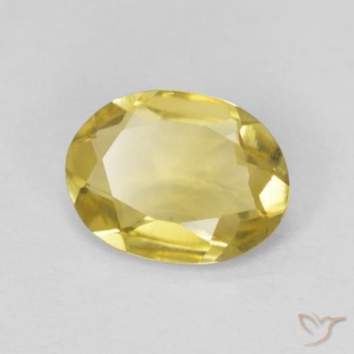 0.88 ct Yellow Beryl Stone, Natural Beryl in Oval Facet Shape for Sale