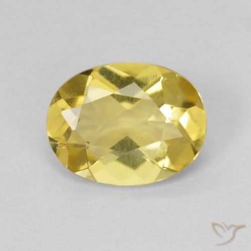 0.99ct Natural Pale Yellow Beryl, Oval, VVS