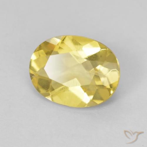 0.99 ct Yellow Beryl Stone, Natural Beryl in Oval Facet Shape for Sale