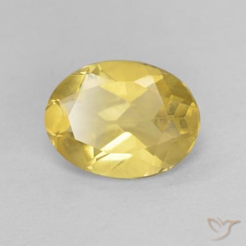 0.97 ct Yellow Beryl Stone, Natural Beryl in Oval Facet Shape for Sale