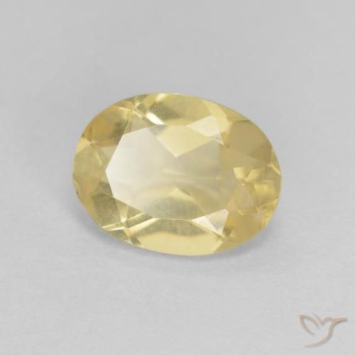 1.10ct Natural Very Light Dijon Yellow Beryl, Oval, VVS-VS