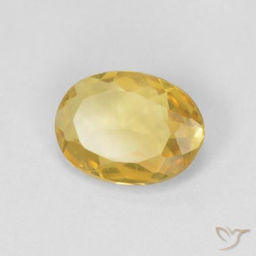 0.94 ct Yellow Beryl Stone, Natural Beryl in Oval Facet Shape for Sale