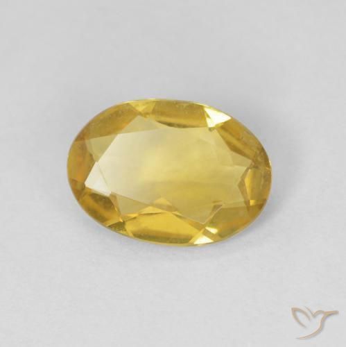 0.75 ct Yellow Beryl Stone, Natural Beryl in Oval Facet Shape for Sale