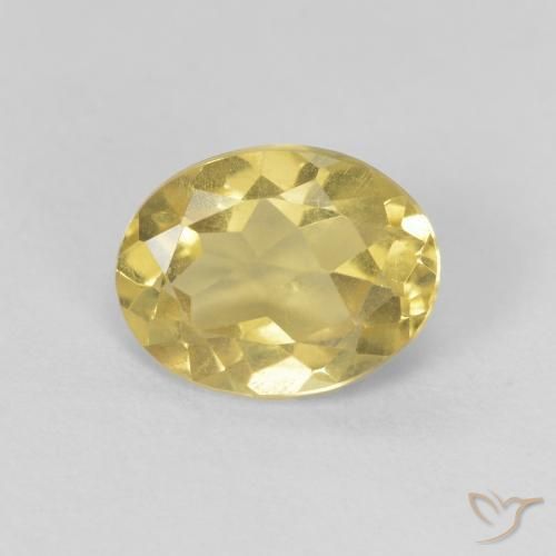 1.12ct Natural Medium Light-Yellow Beryl, Oval, VVS-VS