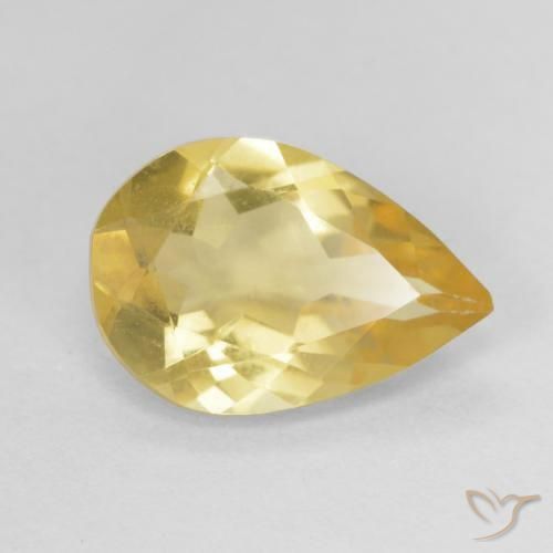 1.39 ct Yellow Beryl Stone, Natural Beryl in Pear Facet Shape for Sale