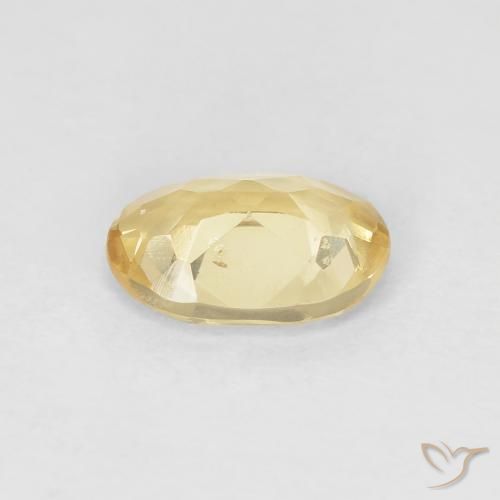 Beryl Gemstone in 8 x 5.7 mm Size for Sale, Beryl Stone in Light Yellow Color