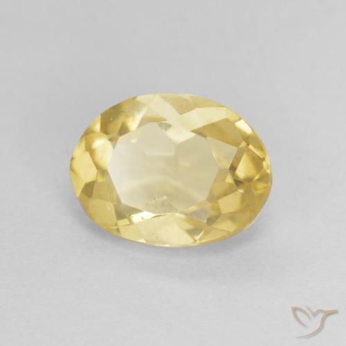 1.15 ct Yellow Beryl Stone, Natural Beryl in Oval Facet Shape for Sale