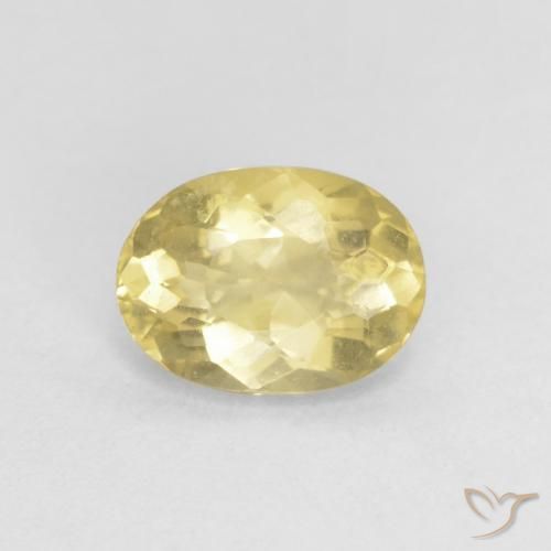 0.70ct Natural Light Earthy Yellow Beryl, Oval, VVS-VS