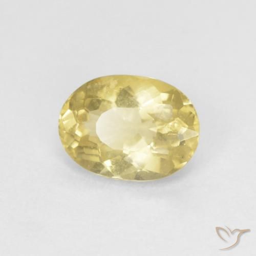 0.70 ct Yellow Beryl Stone, Natural Beryl in Oval Facet Shape for Sale
