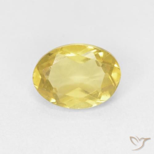 0.80ct Natural Medium Yellow Beryl, Oval, VVS-VS