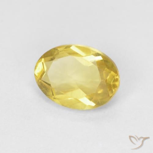 0.80 ct Yellow Beryl Stone, Natural Beryl in Oval Facet Shape for Sale