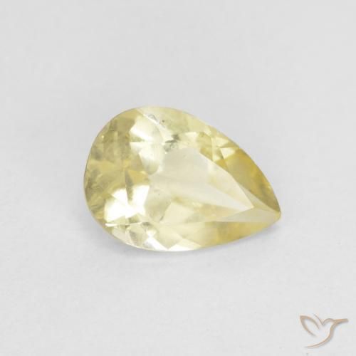 0.66 ct Yellow Beryl Stone, Natural Beryl in Pear Facet Shape for Sale