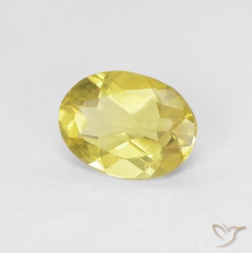 0.99 ct Yellow Beryl Stone, Natural Beryl in Oval Facet Shape for Sale