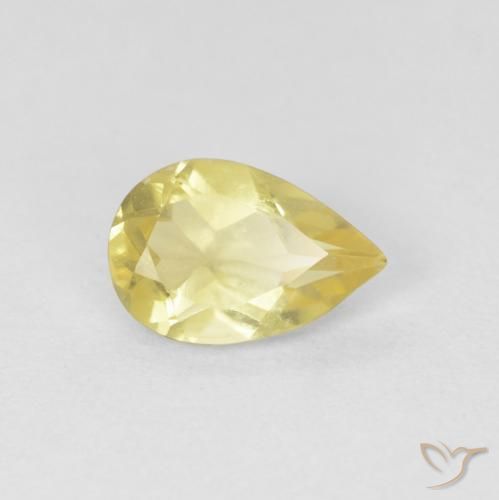 0.77 ct Yellow Beryl Stone, Natural Beryl in Pear Facet Shape for Sale