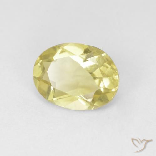 1.11 ct Yellow Beryl Stone, Natural Beryl in Oval Facet Shape for Sale