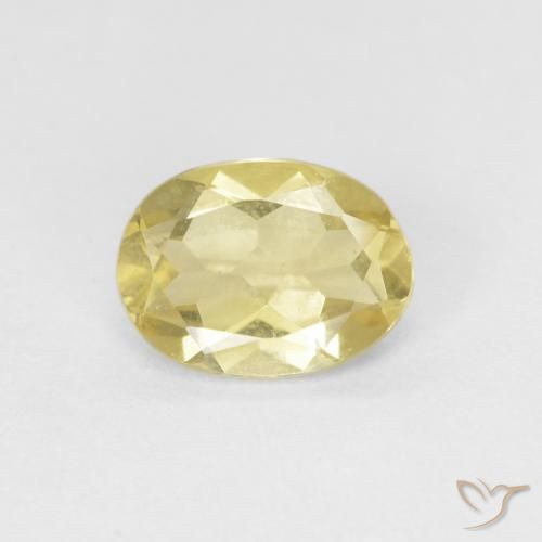 0.91ct Natural Light Earthy Yellow Beryl, Oval, VVS-VS