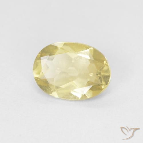 0.91 ct Yellow Beryl Stone, Natural Beryl in Oval Facet Shape for Sale