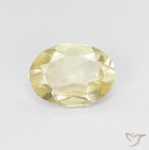 1.01ct Natural Light Yellow Beryl, Oval, VVS-VS
