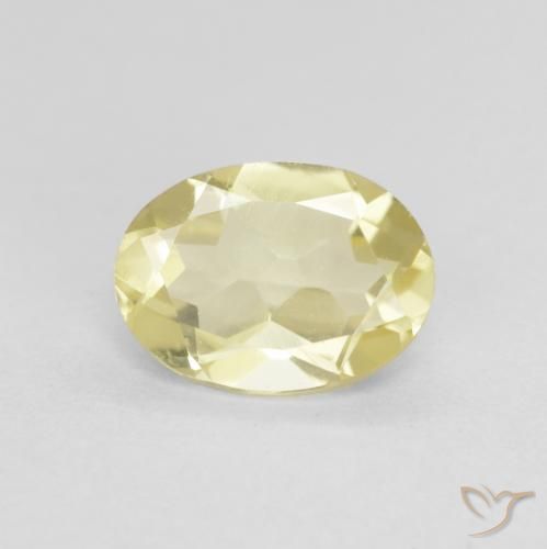 1.17ct Natural Very Light Dijon Yellow Beryl, Oval, VVS-VS