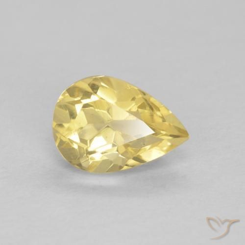 0.73 ct Yellow Beryl Stone, Natural Beryl in Pear Facet Shape for Sale