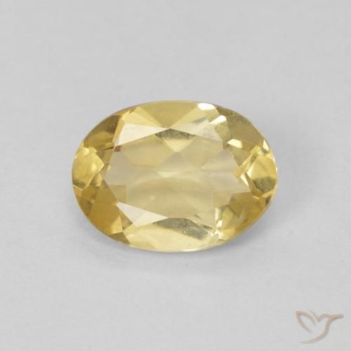0.99ct Natural Light Gold Beryl, Oval, VVS-VS